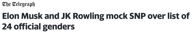 图片[2]-苏格兰公布的24种性别，引发了广泛的社会讨论与批评！《哈利·波特》作者 JK 罗琳：“苏格兰的黑暗化正在加速”-华闻时空