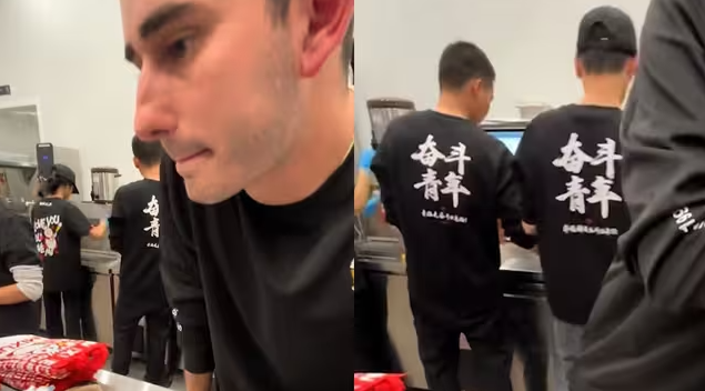 美国蜜雪冰城服务员能说一口流利中文！“还有儿化音”！衣服上全是中国字-华闻时空