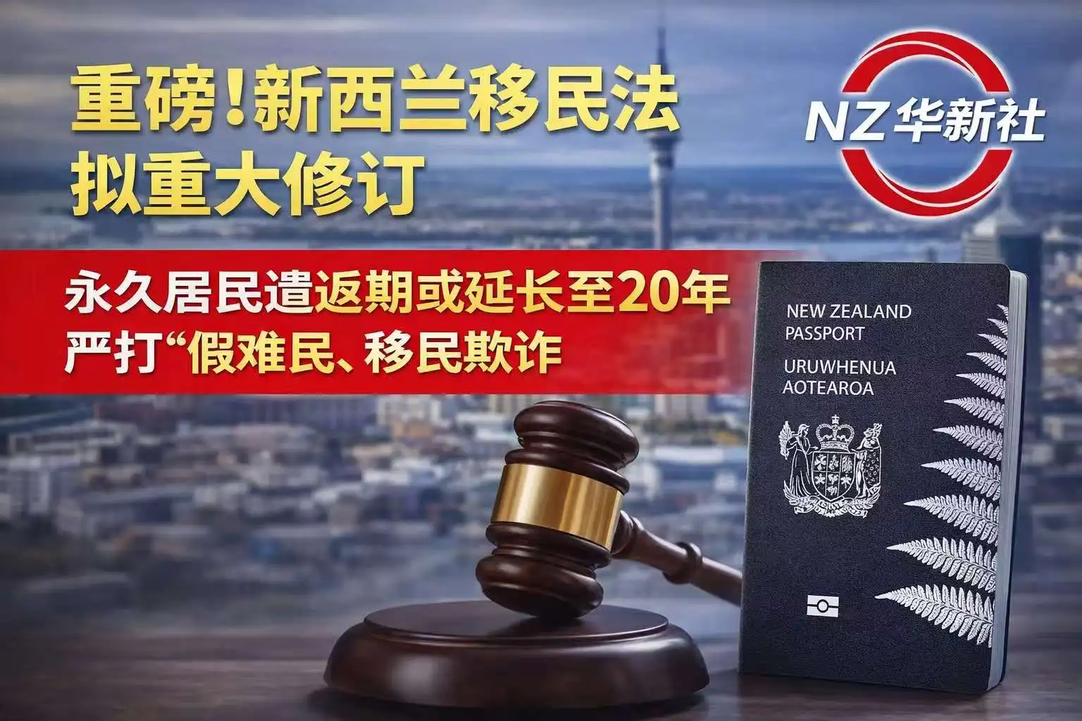 图片[1]-重磅！新西兰移民法拟重大修订：永久居民遣返期或延长至20年，严打“假难民”与移民欺诈-华闻时空