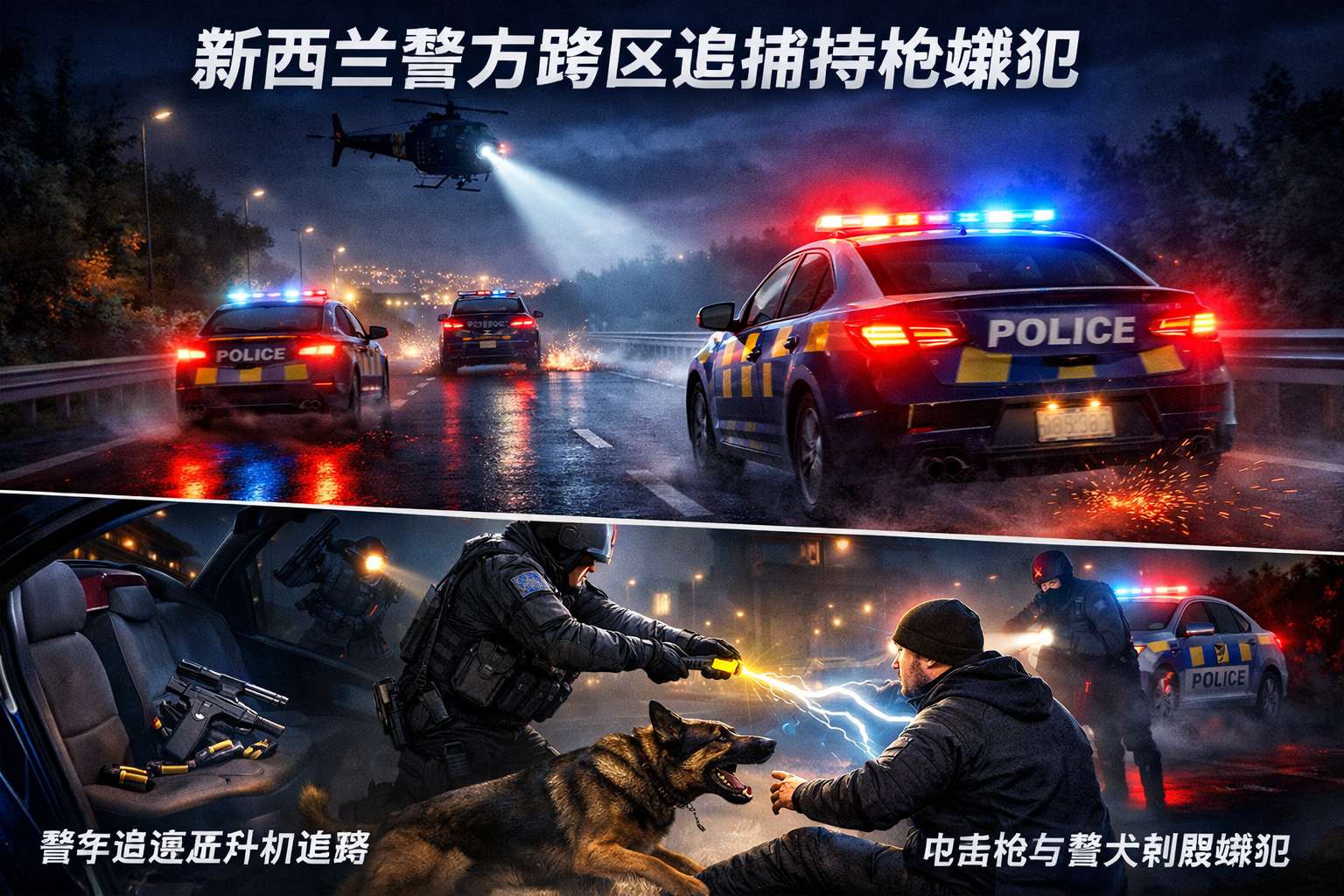 奥克兰凌晨持枪劫车引发跨区追捕 嫌犯遭电击枪与警犬制服-华闻时空