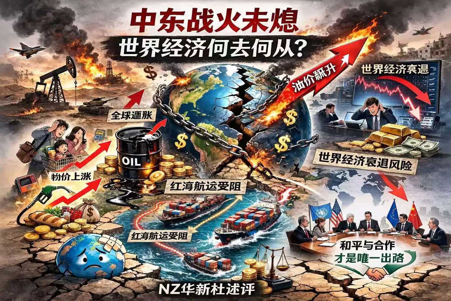 图片[1]-NZ华新社记者观察述评：中东战火未熄，世界经济何去何从？-华闻时空